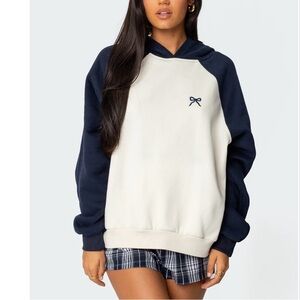 Edikted Raglan Bow Oversized Hoodie XS